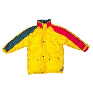 Vintage Barometer Men’s Large 80/20 Down Retro Jacket Yellow/Green/Red